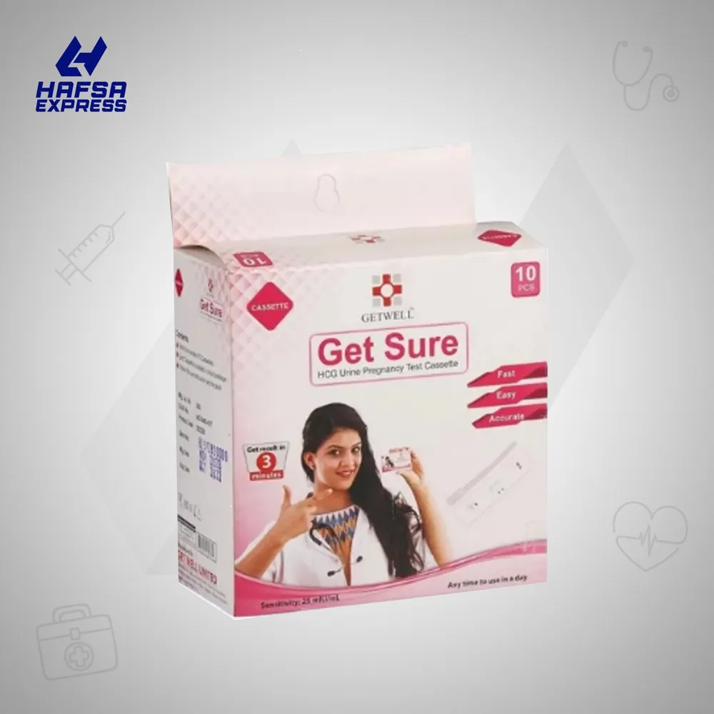 Get Sure Pregnancy Test Cassette Device Kit - Urine HCG Check Strip-image